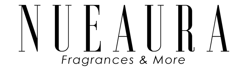 NUEAURA logo with 'Fragrances & More' text on a white background